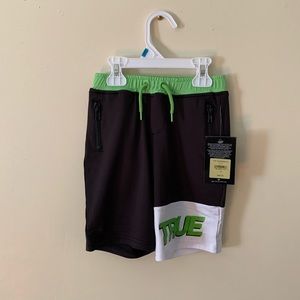 3T boys True Religion shorts lime and black.